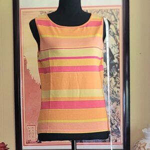 Akris colorful and bright stripped tank top. Size 12 measurements in photos